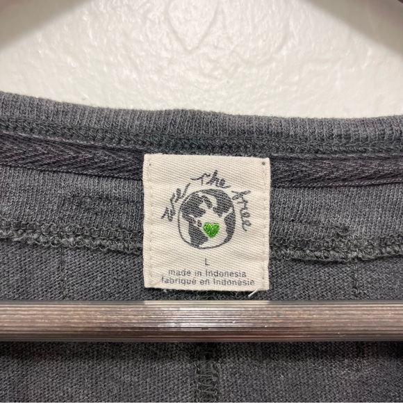 We The Free Gray Cropped Long Sleeve Shirt Oversized Slouchy Hippie - Picture 2 of 6